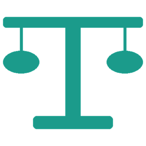 Emblème d'une balance, teal et noir